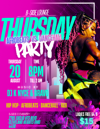 THURSDAY AFROBEATS VS. DANCEHALL PARTY